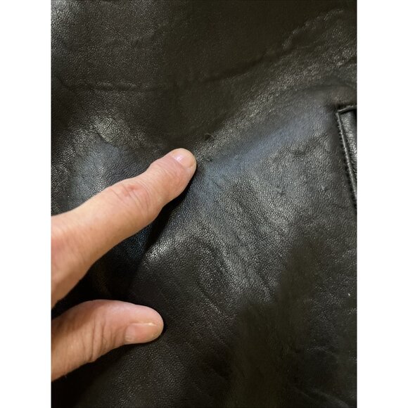 VTG Izod Leather Bomber Jacket Mens XL Dark Brown Lined interior pockets Zip - Picture 15 of 15